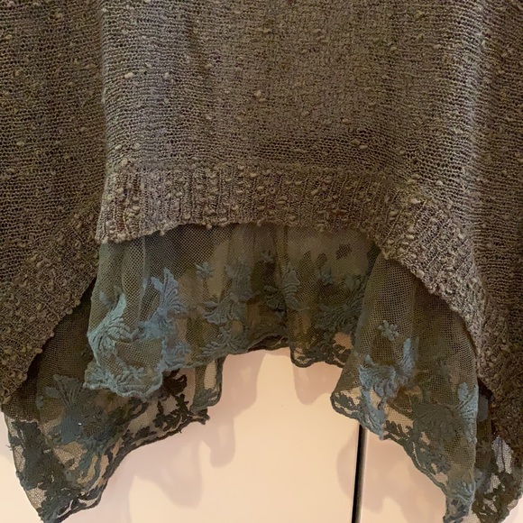 LF Olive Sweater with Lace Bottom - Picture 2 of 7